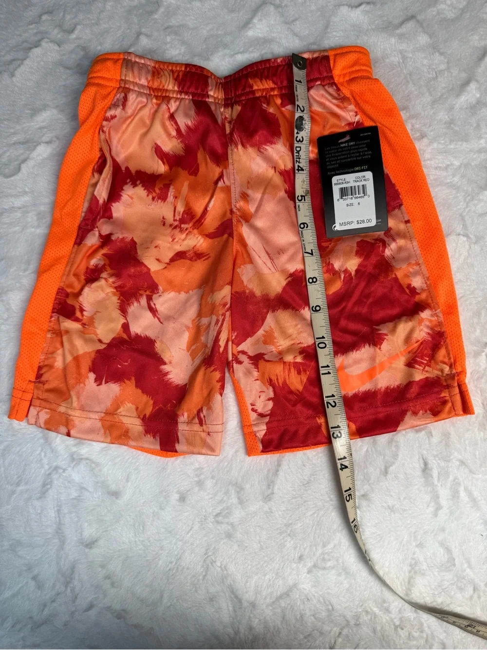 Nike Orange and Red Boys' Athletic Shorts M